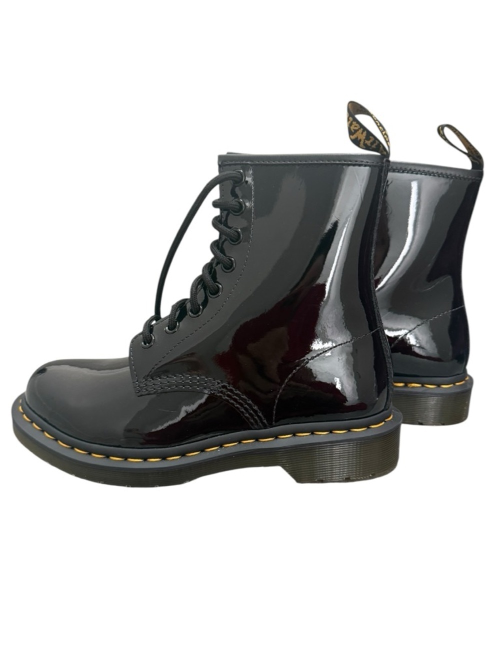 New! Authentic Dr. Martens Black Patent Lace-Up Boots Size 7